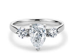 Roma Trilogy Platinum Pear Engagement Ring