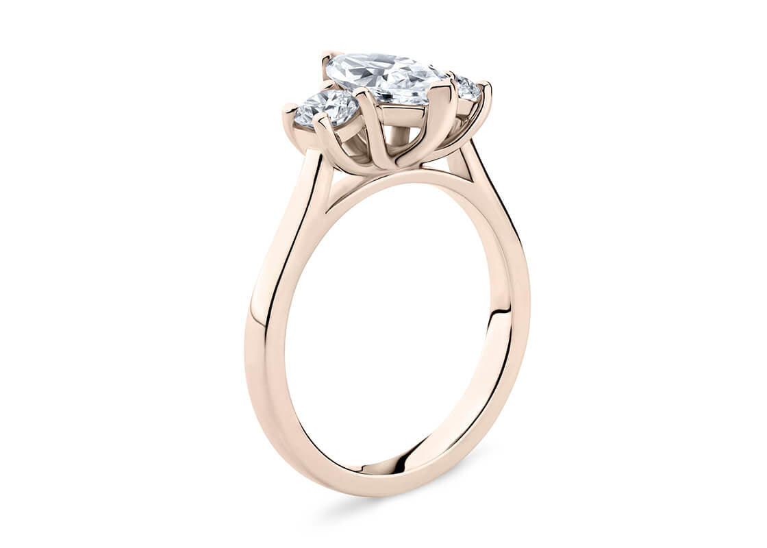 Roma Trilogy Rose Gold 18k Marquise Engagement Ring