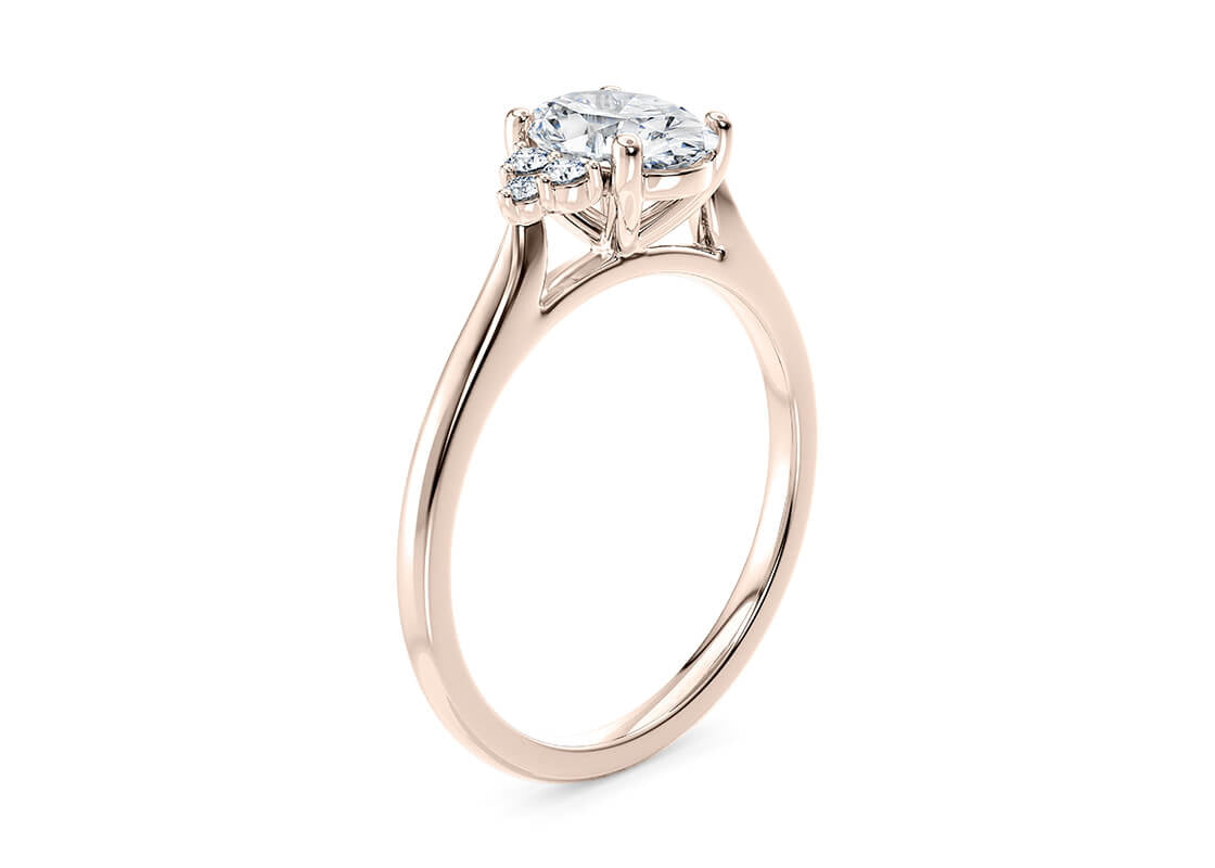 Rosa Vintage Rose Gold 18k Oval Engagement Ring