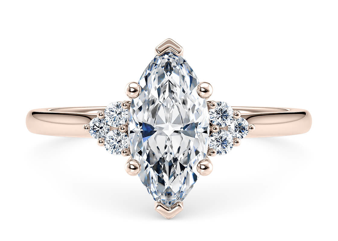 Rosa Vintage Rose Gold 18k Marquise Engagement Ring