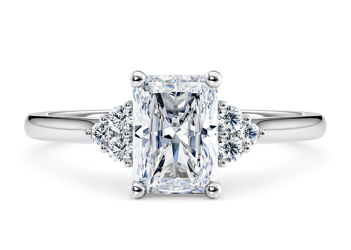Rosa Vintage Platinum Radiant Engagement Ring