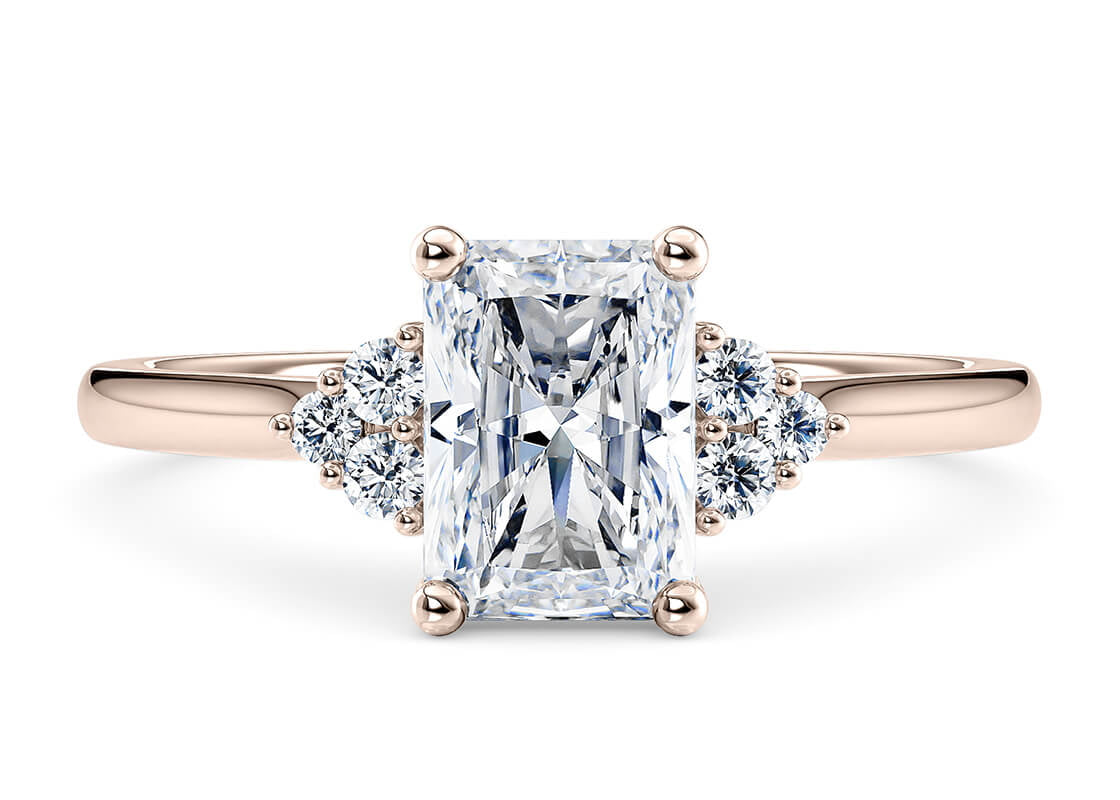 Rosa Vintage Rose Gold 18k Radiant Engagement Ring