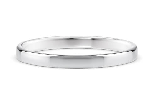 Soft Court White Gold 18k Wedding Band