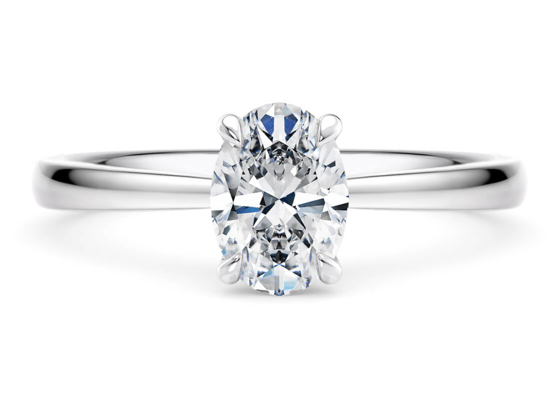 Starlight Solitaire Platinum Oval Engagement Ring