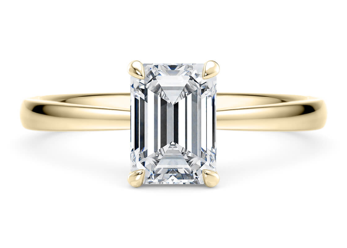 Starlight Solitaire Yellow Gold 18k Emerald Engagement Ring