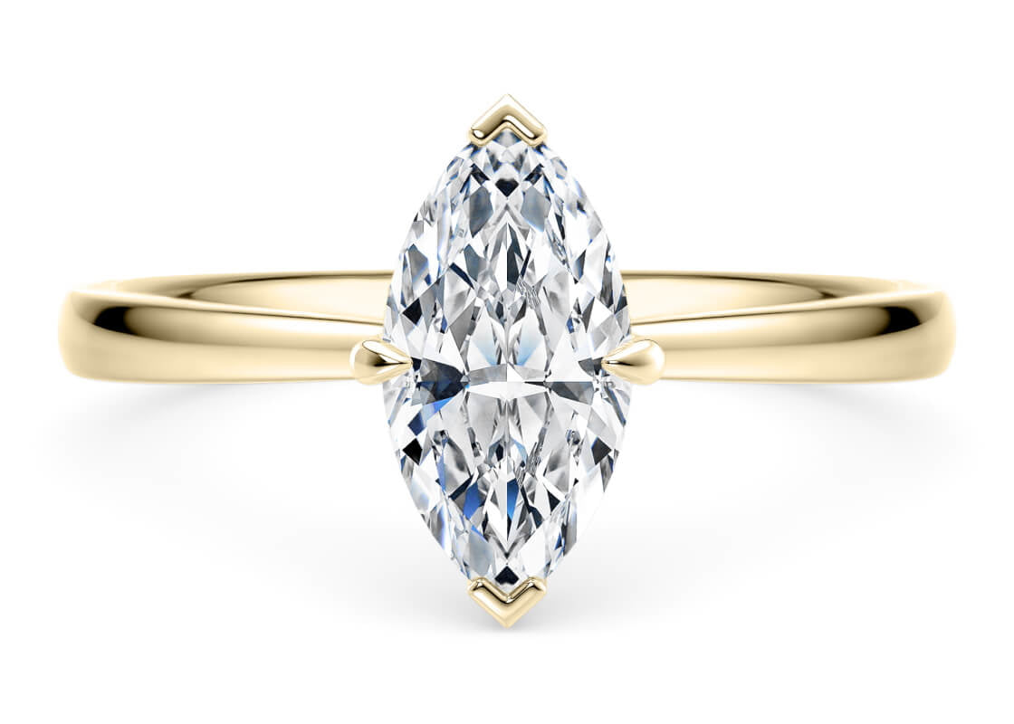 Starlight Solitaire Yellow Gold 18k Marquise Engagement Ring