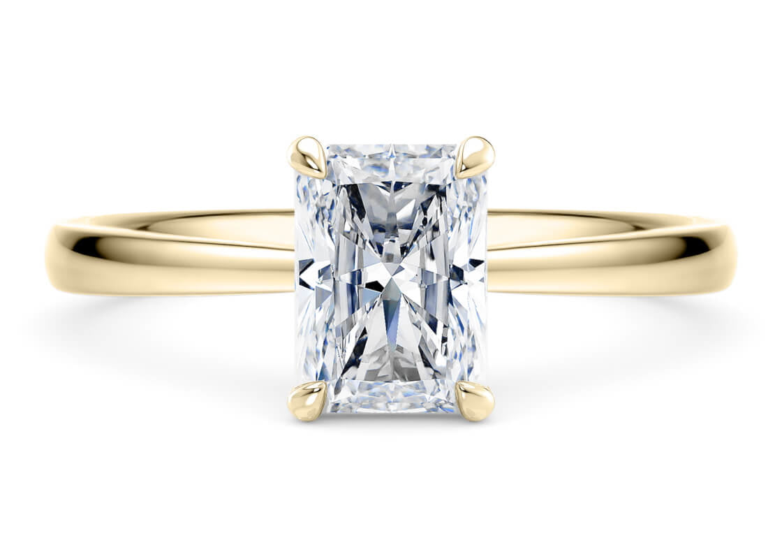 Starlight Solitaire Yellow Gold 18k Radiant Engagement Ring