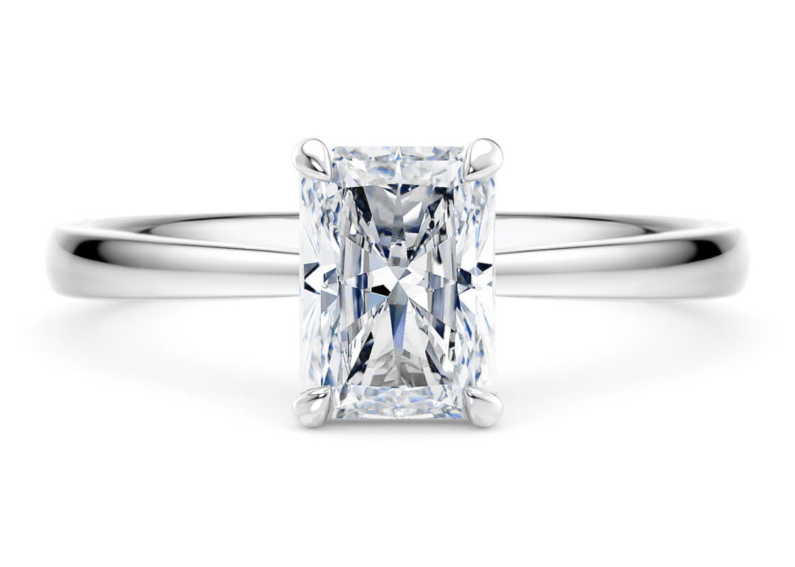 Starlight Solitaire Platinum Radiant Engagement Ring