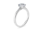 Thea Diamond Band Platinum Round Engagement Ring