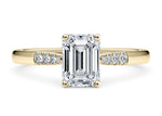 Thea Diamond Band Yellow Gold 18k Emerald Engagement Ring