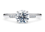 Thea Diamond Band Platinum Round Engagement Ring
