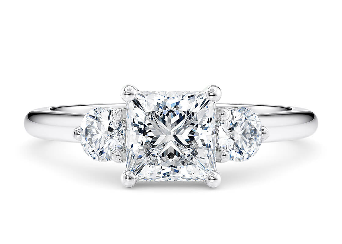 Valencia Trilogy Platinum Princess Engagement Ring