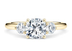 Valencia Trilogy Yellow Gold 18k Cushion Engagement Ring