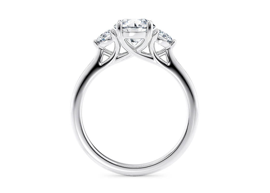 Valencia Trilogy Platinum Round Engagement Ring