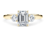 Valencia Trilogy Yellow Gold 18k Emerald Engagement Ring