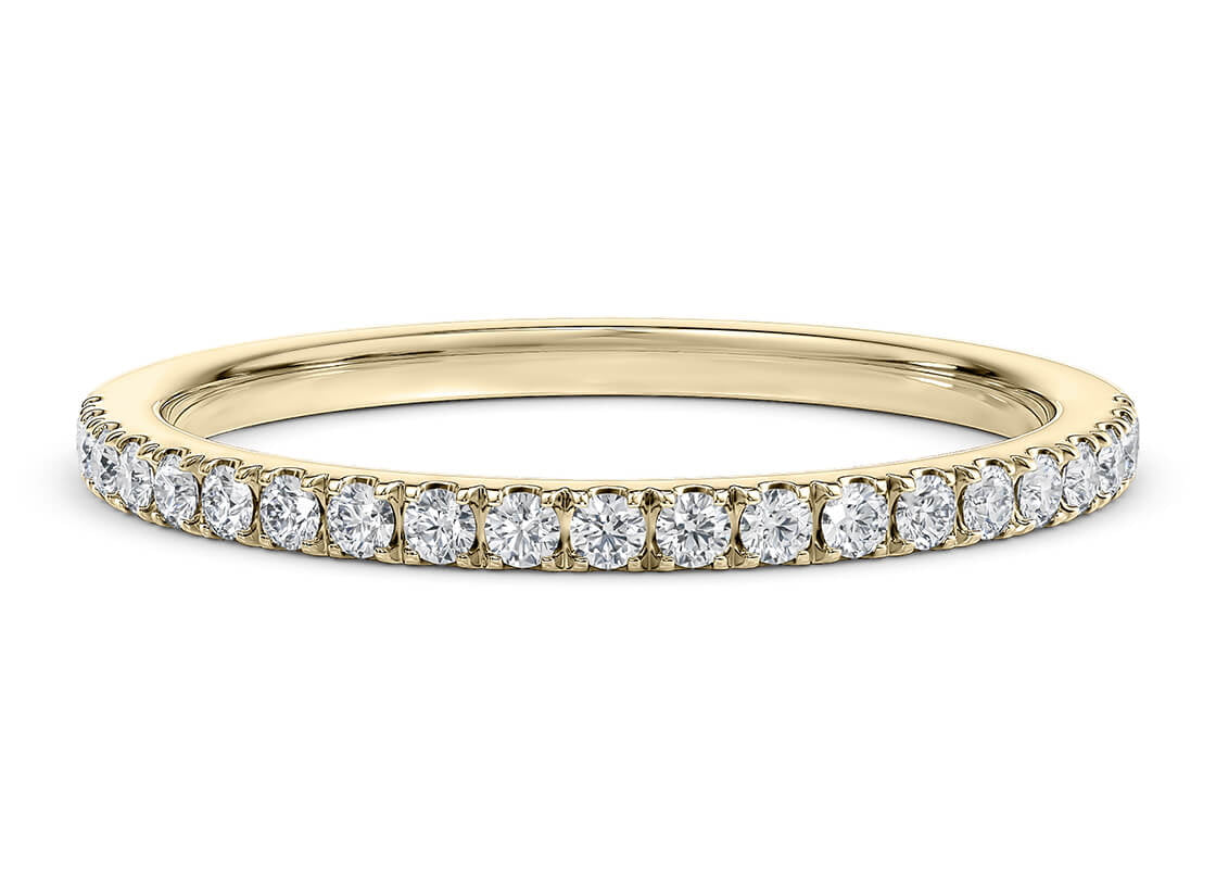 Vogue Lab Grown Yellow Gold 18k Half Set Eternity Ring