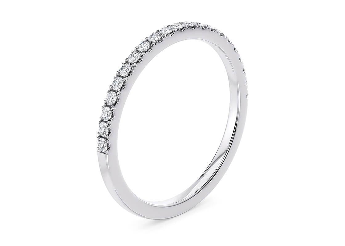 Vogue Lab Grown White Gold 18k Half Set Eternity Ring