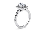 Zelda Halo Platinum Emerald Engagement Ring