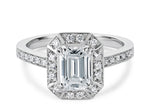 Zelda Halo Platinum Emerald Engagement Ring