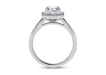 Zelda Halo Platinum Emerald Engagement Ring